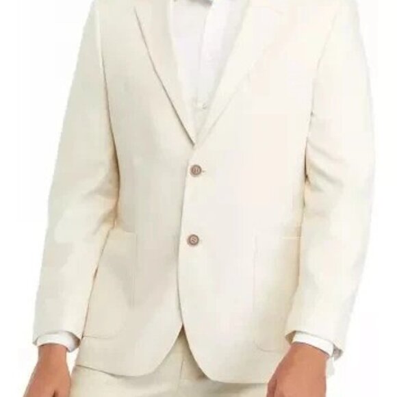 Nautica Men's 2-pc suit Modern-Fit Stretch Cotton Suit Off White 40R W34 E091421 - Picture 2 of 7